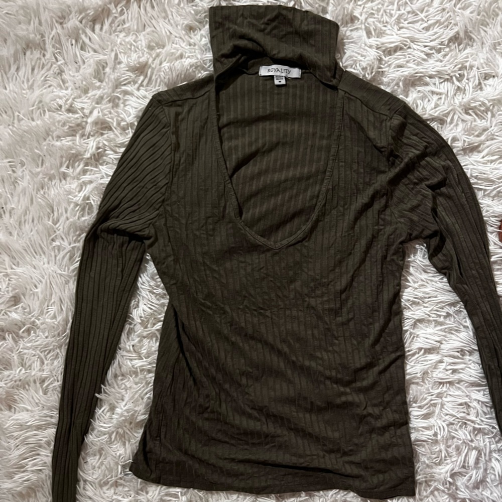 olive green long turtle neck